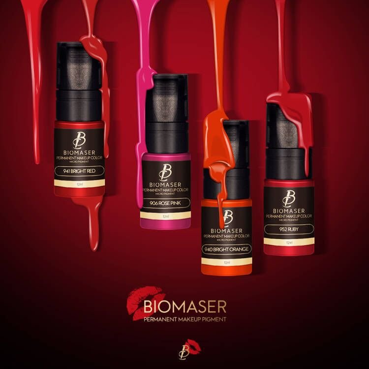 Biomaser PMU Pigment Ink Set for Eyebrow Lip Eyeliner Microblading High Density Color