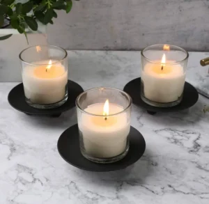 Gold Black Metal Candle Holder