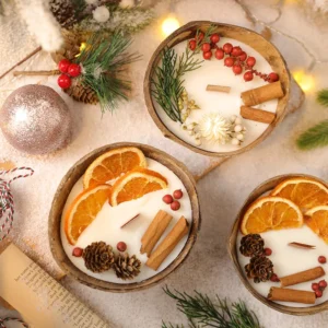 Natural Coconut Shell Scented Candle
