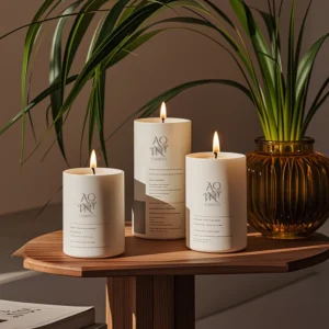 Ivory Pillar Wax Candles for Weddings