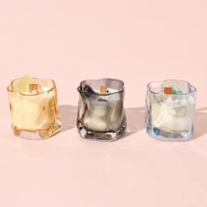 Handmade Irregular Wave Glass Candle Jars