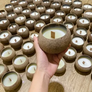 Handmade Coconut Aroma Candle with Wooden Wick