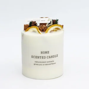 Scented Soy Wax Pillar Candles with Dry Flowers