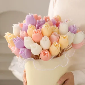 Elegant Tulip Soy Wax Candle Bouquet