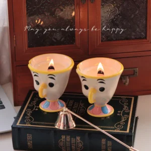 Handmade Cartoon Ceramic Candle Set