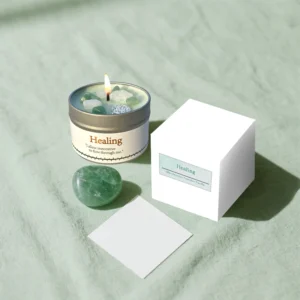 Lavender Eucalyptus Soy Wax Candle with Crystals
