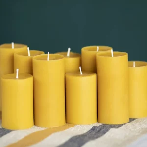 Natural Beeswax Pillar Candle Unscented 3x6 Inch
