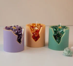 Colorful Healing Crystal Soy Candles