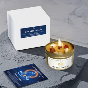 Orange Scented Chakra Crystal Candle Set