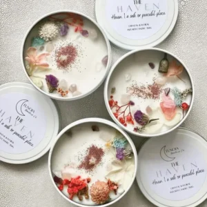 Chakra Scented Candles with Crystals