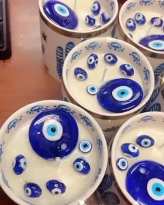 Blue Prayer Scented Candle with Amulet