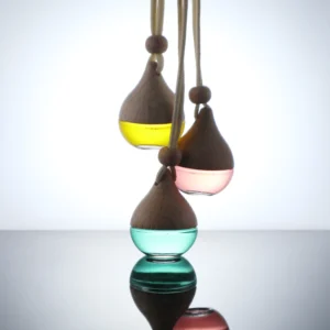 Glass Car Perfume Diffuser Bottle with Wooden Cap