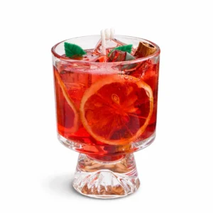 Cinnamon Wine Scented Candle with Tangerine Design
