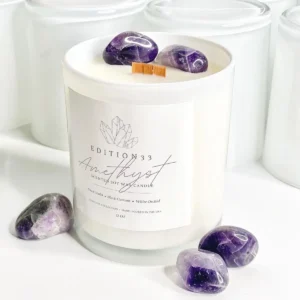 Handmade Soy Wax Amethyst Candle