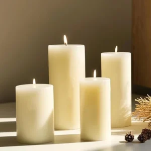 White Eco-friendly Flameless Pillar Candles