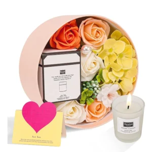 Eternal Rose Soap Flower Candle Set