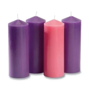 Unscented Christmas Advent Pillar Candles